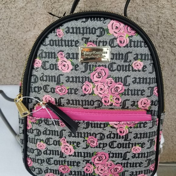 Juicy Couture Pink Bloom Black pull out pouch Backpack Brand New with tags main image 10